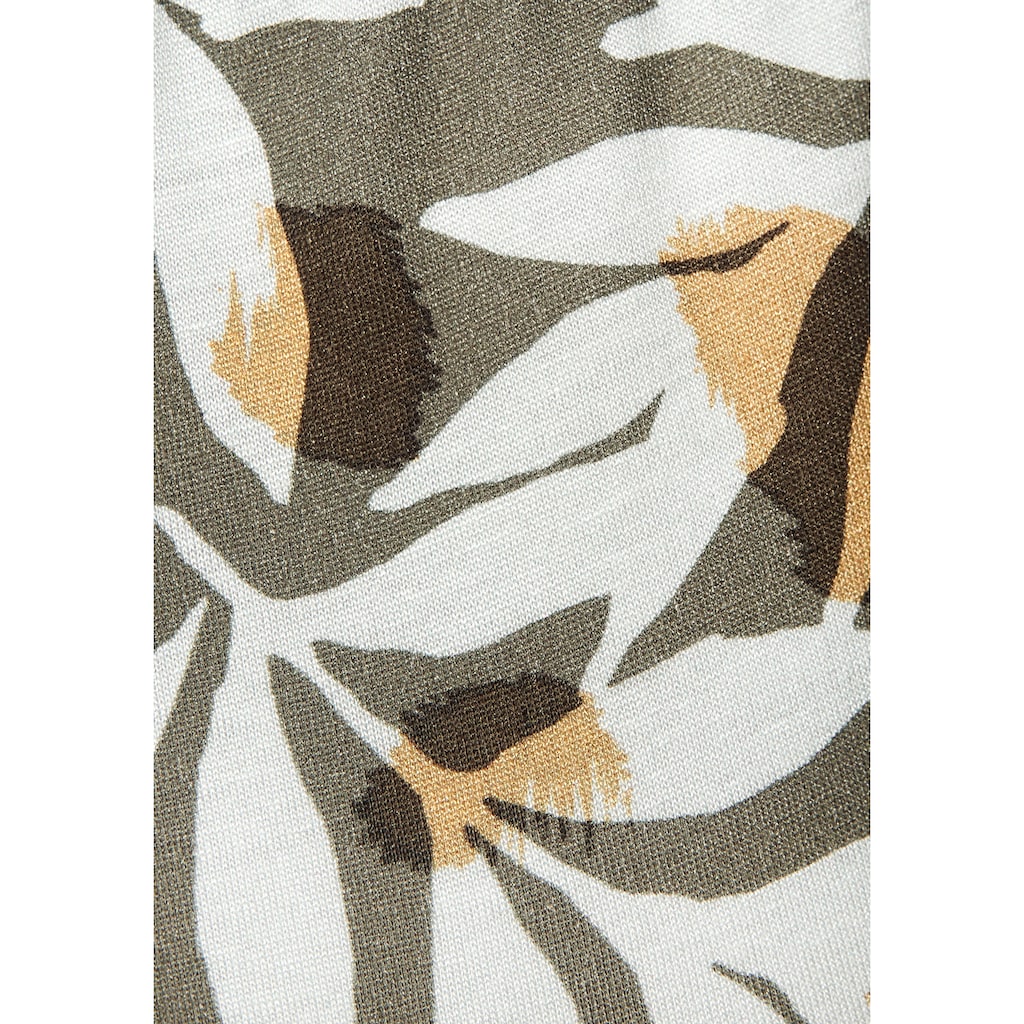 Vivance Jerseyhose, mit Alloverdruck, leichte Sommerhose mit Taschen, Strandhose
