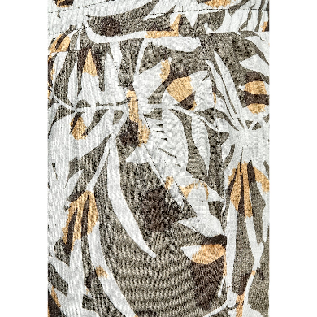 Vivance Jerseyhose, mit Alloverdruck, leichte Sommerhose mit Taschen, Strandhose